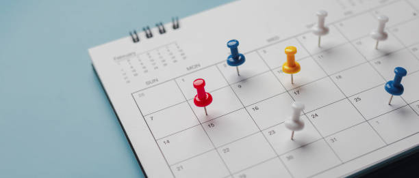 Calendar with pins